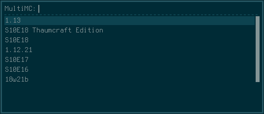 A demo of the Rofi script that lets you launch MultiMC instances