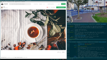 My desktop with qutebrowser, mpv and WeeChat